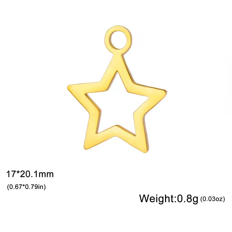 Wholesale 18k gold five-pointed star pendant handmade diy bracelet charm accessories
